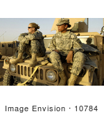 #10784 Picture Of Two Female Army Soldiers On A Vehicle