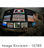 #10785 Picture Of A Female Soldier Using A Security System