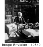 #10842 Picture Of Andrew Carnegie Reading At A Desk