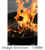 #10898 Picture Of Charcoal And Fire On A Grill