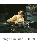 #10929 Picture Of A Riveter Operating A Riveting Machine