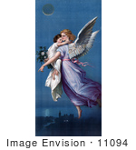 #11094 Picture Of A Guardian Angel Flying With Child