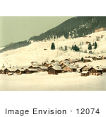 #12074 Picture Of The Village Of Leysin In Winter
