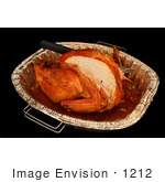 #1212 Thanksgiving Photography Of A Cut Turkey With A Knife In A Pan