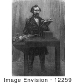 #12259 Picture Of Charles Dickens During A Reading