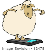 #12478 Sheep On A Scale Clipart