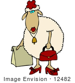 #12482 Female Sheep Clipart