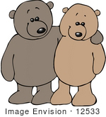 #12533 Friendly Teddy Bears Clipart