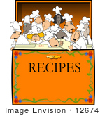 #12674 Group Of Chefâ€™S In A Recipe Box Clipart by DJArt