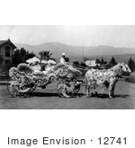 #12741 Picture Of People In A Floral Decorated Carriage