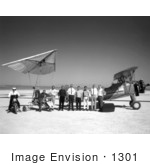 #1301 Stock Photo Of A Tow Plane Crew And Pilot By A Paresev 1-A