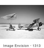 #1313 Stock Photo Of A Paresev 1-A On Lakebed With Tow Plane
