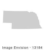 #13184 Picture Of A Map Of Nebraska Of The United States Of America