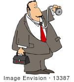 #13387 Middle Aged Caucasian Doctor Making A House Call Clipart