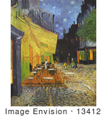 #13412 Picture Of Cafe Terrace At Night Painting By Vincent Van Gogh
