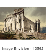#13562 Picture Of The Temple Of Jupiter Under A Stormy Sky Lebanon