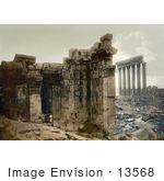 #13568 Picture Of The Temple Of Jupiter And Temple Of Bacchus Baalbek Lebanon