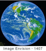 #1407 Photo Of The Planet Earth Against The Black Background Of Space