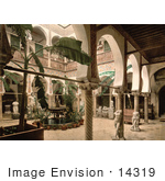 #14319 Picture Of The Museum Entrance Hall With Banana Trees Fountains And Statues Algeria