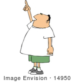 #14950 Caucasian Man Pointing Up Clipart