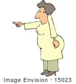 #15023 Stern Woman Pointing Clipart