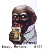 #16190 Picture Of An African American Caricature Man Holding A Tobacco Pack