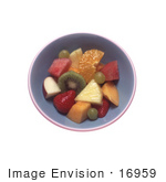 #16959 Picture Of A Bowl Of Fruit Salad Made With Kiwi Apple Pineapple Strawberry Cantalope Watermelon Grapes And Oranges
