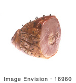 #16960 Picture Of A Whole Baked Ham With Cloves Sticking Into The Skin