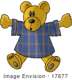 #17677 Stuffed Teddy Bear Toy In A T Shirt Clipart