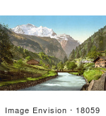 #18059 Picture Of Jungfrau And Lauterbrunnen Mountains In The Swiss Alps Bernese Oberland Switzerland