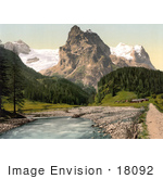 #18092 Picture Of Wetterhorn Mountain Rosenlaui Bernese Oberland Switzerland