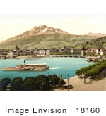 #18160 Photo Of A Steamboat Near The Railway Station In Lucerne Switzerland