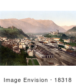 #18318 Photo Of Railroads In The City Of Bellinzona Lugano Ticino Tessin Switzerland