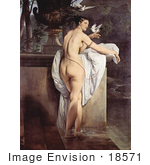 #18571 Photo Of Carlotta Chabert As Venus Standing Nude In A Garden With Doves By Francesco Hayez