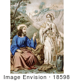 #18598 Photo Of Jesus Christ And The Woman Of Samaria At Jacob’S Well
