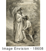 #18608 Photo Of Jesus Christ Restoring Sight To A Blind Man