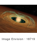 #18719 Photo Of A Dusty Planet Forming Disk Slowing Down A Whirling Star