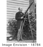 #18784 Photo Of Horatio Seymour Standing With A Telescope