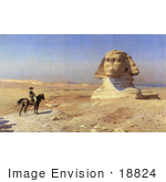 #18824 Photo Of Napoleon Bonaparte On Horseback Viewing The Great Sphinx Of Giza Prior To Full Excavations Egypt