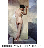 #19002 Photo Of A Nude Woman From Behind Against A Stone Wall By Francesco Hayez