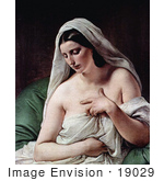 #19029 Photo Of Odalisque Nude And Draped In White Cloths By Francesco Hayez