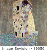 #19050 Photo Of A Man Kissing A Woman On The Cheek The Kiss By Gustav Klimt