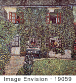 #19059 Photo Of A House Covered In Ivy Forester’S House In Waeissenbach At Attersee By Gustav Klimt
