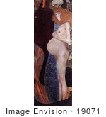 #19071 Photo Of A Nude Red Haired Pregnant Woman In Profile Hope I By Gustav Klimt