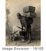#19105 Photo Of A Turkish Porter Man Carrying Luggage On His Back In Turkey