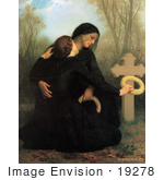 #19278 Photo Of Two Women One A Widow Crouching At A Grave The Day Of The Dead By William-Adolphe Bouguereau