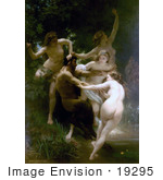 #19295 Photo Of Nymphes Et Satires Nymphs And Satyr By William-Adolphe Bouguereau