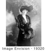 #19320 Photo Of A Woman Florence H Marshall Wearing A Plumed Hat And A Fur Muff
