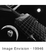 #19946 Stock Picture Of A Microwave Transmission Antenna On A Solar Power Satellite