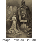 #20380 Historical Stock Photo Of A Beautiful Woman Standing In Front Of A Portrait Of Ulysses S Grant During A Memorial